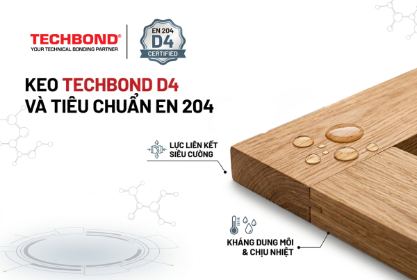 Keo TECHBOND D4 và tiêu chuẩn EN 204 D4 – ảnh minh họa liên kết gỗ
