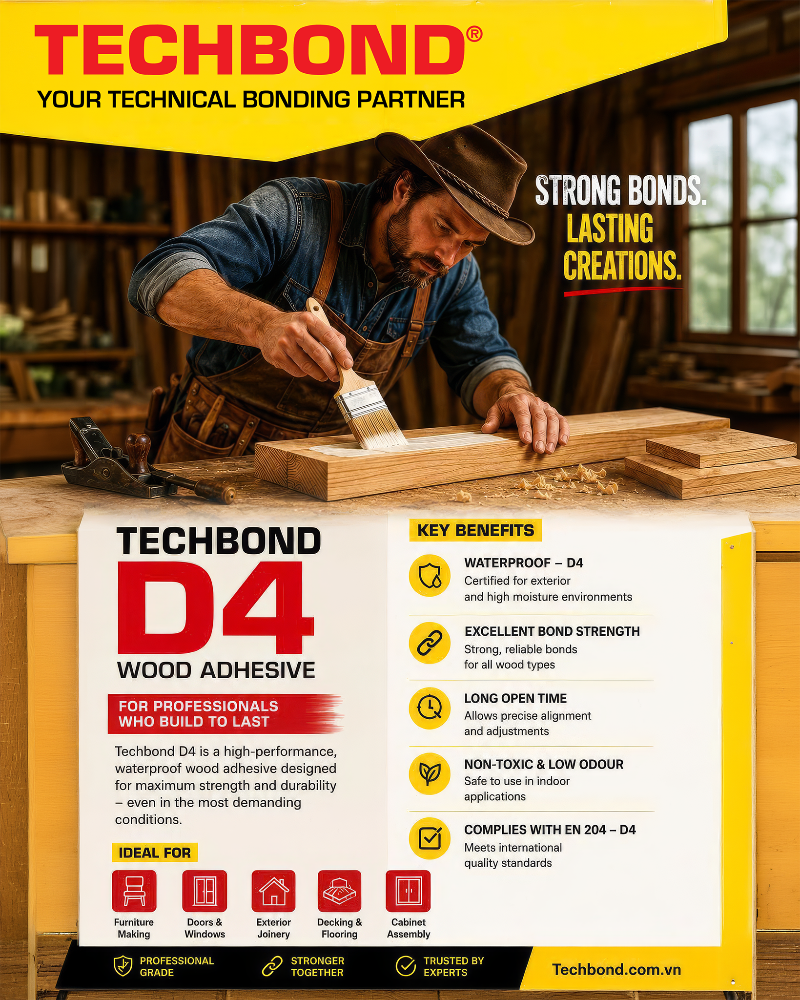 TECHBOND D4 adhesive poster