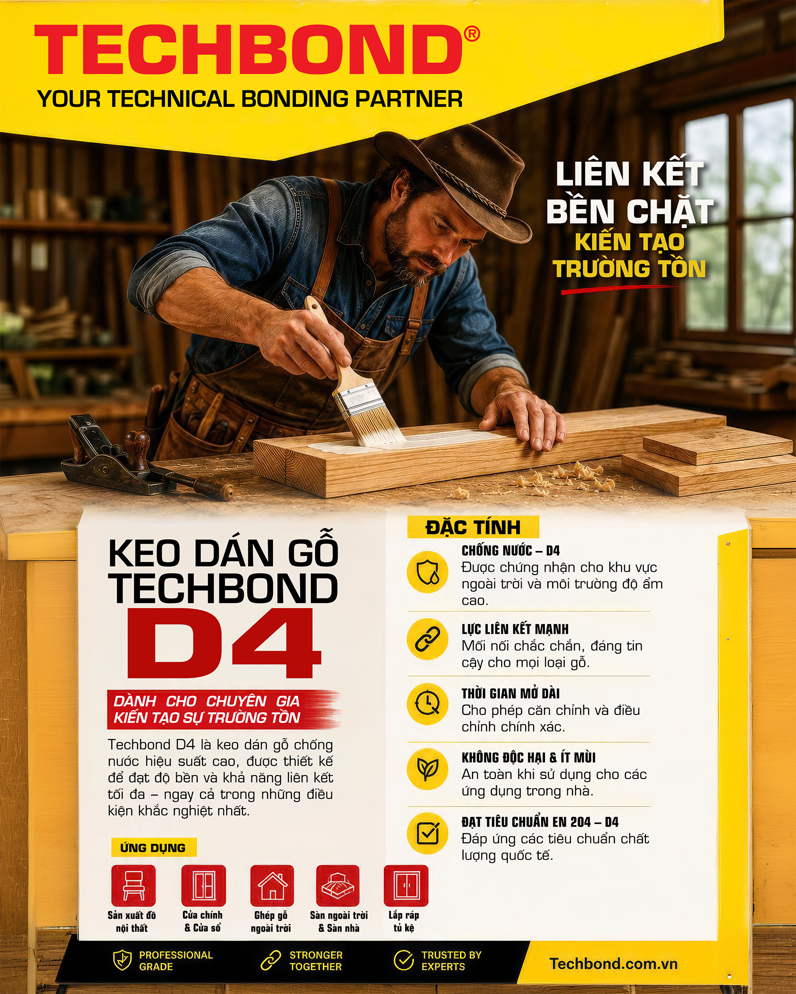 Poster keo TECHBOND D4 của TECHBOND
